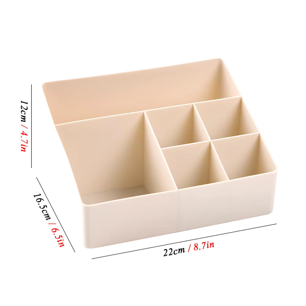 6 Grids Desk Makeup Brush Organizer Cosmetic Storage Box 