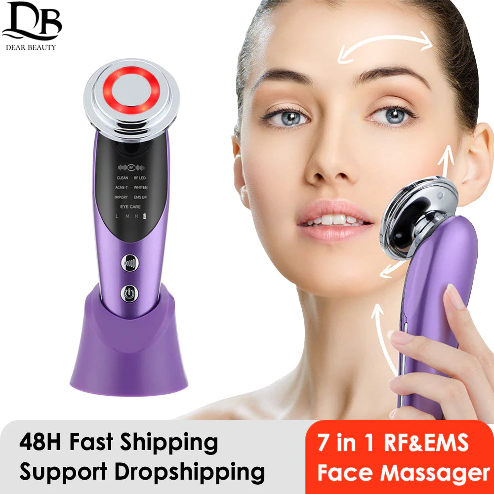 7 in 1 Face Lift Devices EMS RF Microcurrent Skin Rejuvenation Facial Massager 