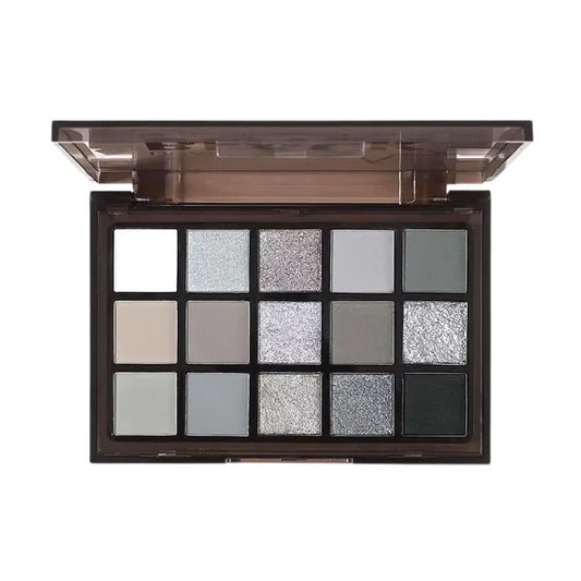 15 Colors Smokey Black Eyeshadow Palette Dark Grey Shimmer Matte Eye Shadow Pallet Smokey Eyeshadow for Goth Makeup V4H0