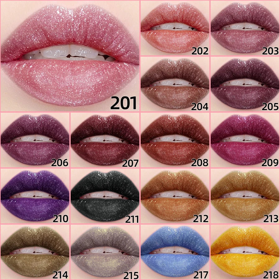 18 Colors Glitter 1Pcs Lip Glaze Long Lasting