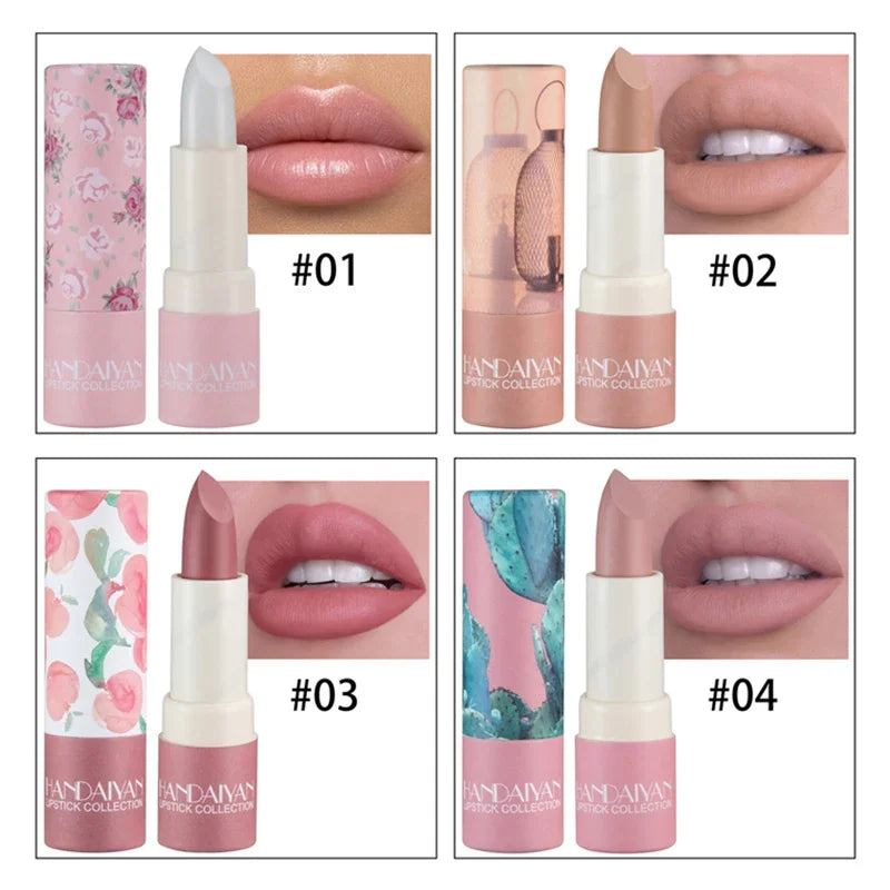 8Color Lipstick Retro Illustration Look Lip Makeup Nude Velvet Matte Lipgross Tint for Lips Long Lasting Non-Stick Cup Cosmetics