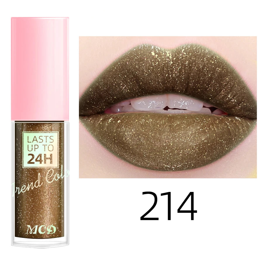 18 Colors Glitter 1Pcs Lip Glaze Long Lasting