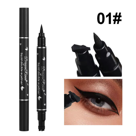 2 in 1 Butterfly Seal Eyeliner Pen Star Moon Stamp Long-Lasting Waterproof Black Liquid Eye Liner Pencil Eyes Makeup Cosmetic