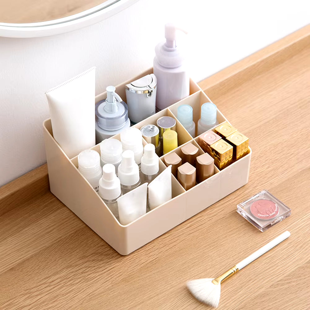 6 Grids Desk Makeup Brush Organizer Cosmetic Storage Box 