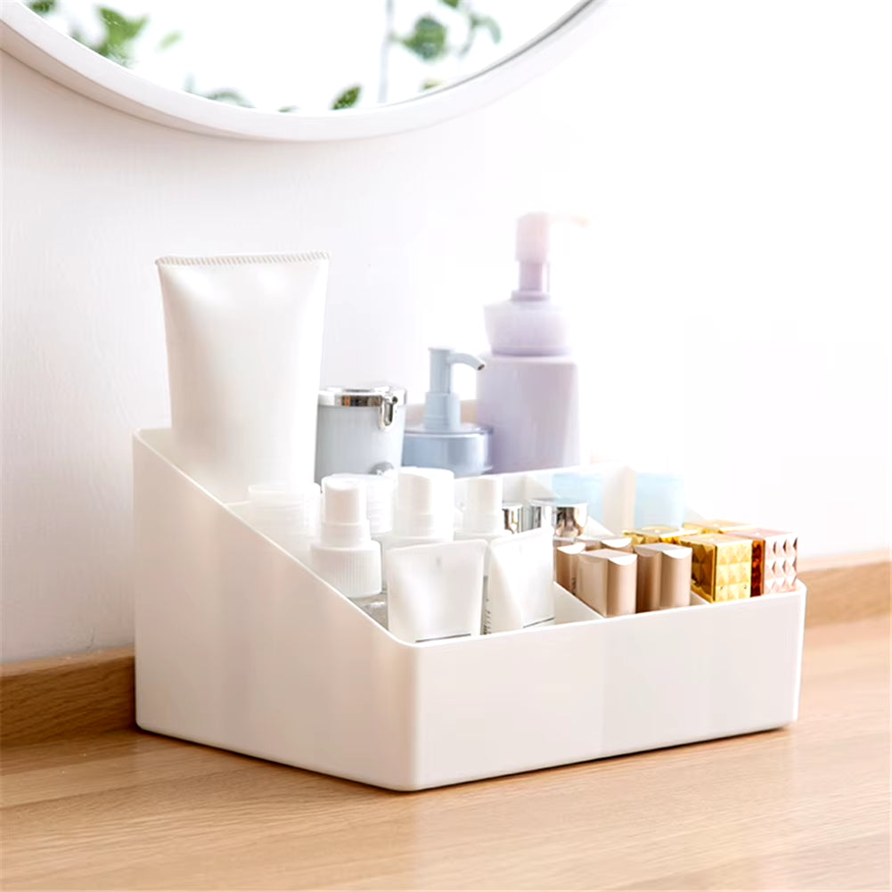 6 Grids Desk Makeup Brush Organizer Cosmetic Storage Box 